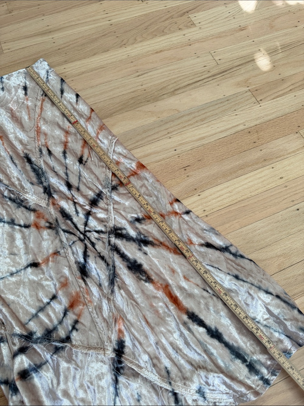 Free People Velvet Boho Hippy Tie Dye Midi Skirt Size Medium Fall Artsy Festival - Picture 9 of 9